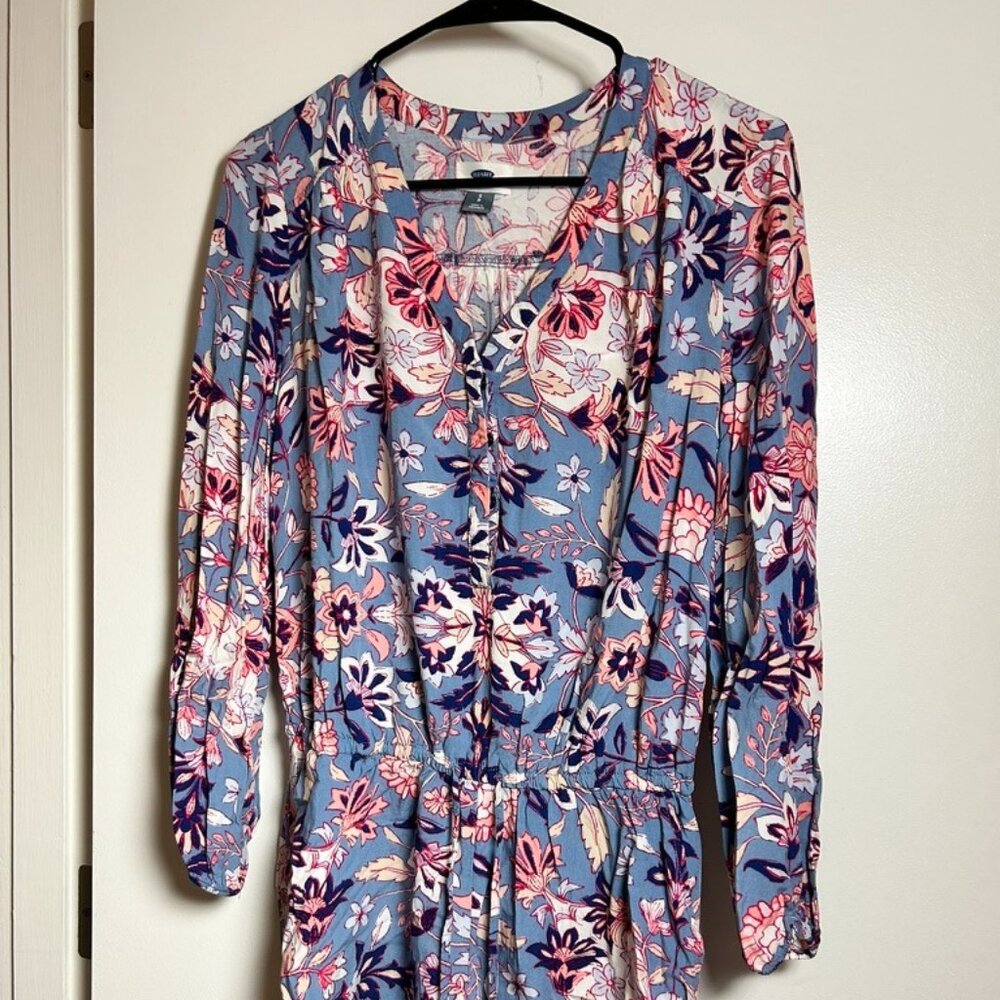 old navy floral romper size small
